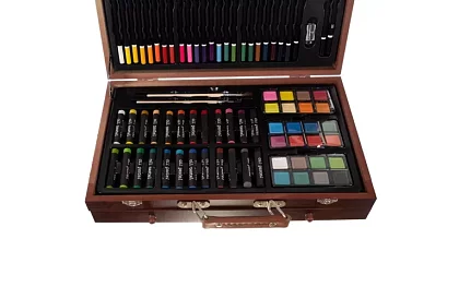 Zestaw do malowania w drewnianym etui – 130 elementów