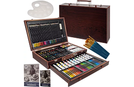 Zestaw do malowania w drewnianym etui – 130 elementów