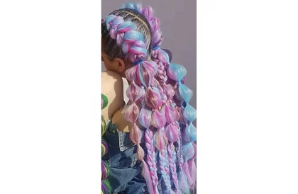 Syntetyczne ombre warkocze na włosy fioletowo-niebieskie