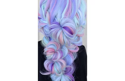 Syntetyczne ombre warkocze na włosy fioletowo-niebieskie