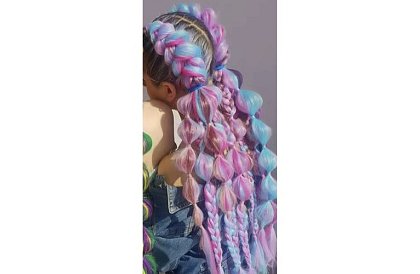 Syntetyczne ombre warkocze na włosy fioletowo-niebieskie