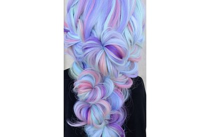 Syntetyczne ombre warkocze na włosy fioletowo-niebieskie