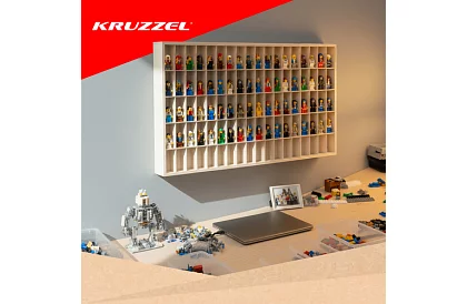 Drewniana półka - organizer na samochodziki - 90 przegródek