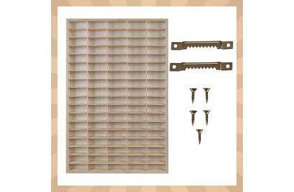 Drewniana półka - organizer na samochodziki - 90 przegródek