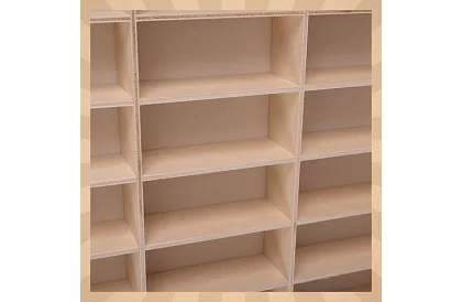 Drewniana półka - organizer na samochodziki - 90 przegródek