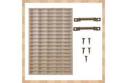 Drewniana półka - organizer na samochodziki - 90 przegródek