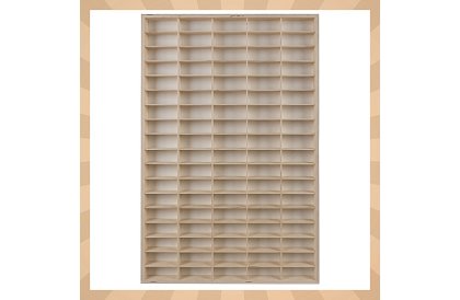 Drewniana półka - organizer na samochodziki - 90 przegródek