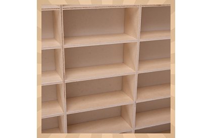 Drewniana półka - organizer na samochodziki - 90 przegródek