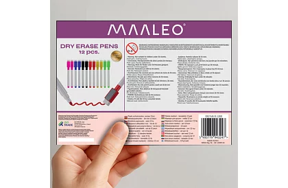 Zmazywalne markery - 12 szt. - 6 kolorów