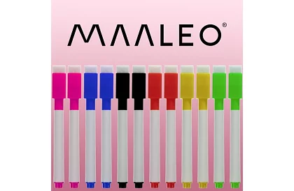 Zmazywalne markery - 12 szt. - 6 kolorów