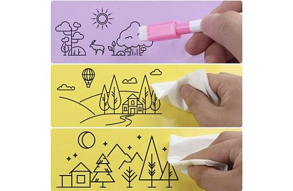 Zmazywalne markery - 12 szt. - 6 kolorów