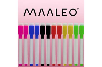 Zmazywalne markery - 12 szt. - 6 kolorów