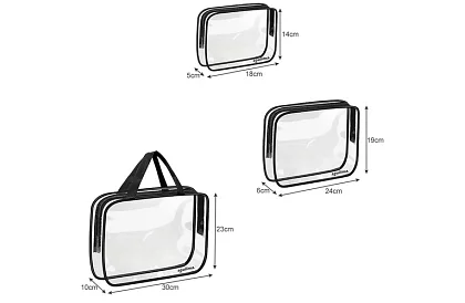 Przezroczyste kosmetyczki – zestaw 3 sztuk