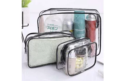 Przezroczyste kosmetyczki – zestaw 3 sztuk