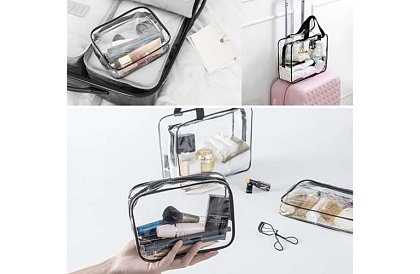 Przezroczyste kosmetyczki – zestaw 3 sztuk