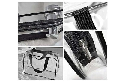 Przezroczyste kosmetyczki – zestaw 3 sztuk