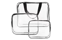 Przezroczyste kosmetyczki – zestaw 3 sztuk