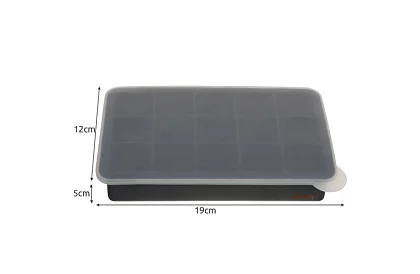 Forma silikonowa na lód z pokrywką – lodówka na 15 kostek lodu