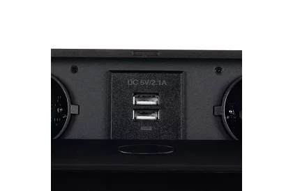 Wbudowane gniazdo wysuwane 2x 220V + 2x USB – czarne