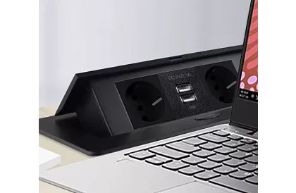 Wbudowane gniazdo wysuwane 2x 220V + 2x USB – czarne