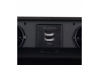 Wbudowane gniazdo wysuwane 2x 220V + 2x USB – czarne
