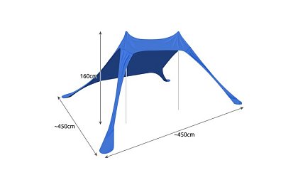 Namiot plażowy z ochroną UV 50+ - parasol - 4,5 × 4,5 × 1,6 m