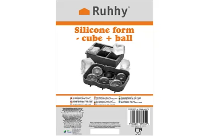 2 silikonowe formy na lód - kule i kostki XXL