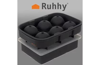 2 silikonowe formy na lód - kule i kostki XXL