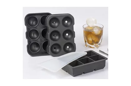 2 silikonowe formy na lód - kule i kostki XXL