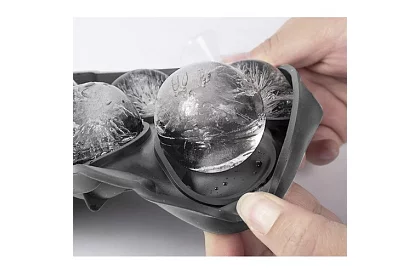 2 silikonowe formy na lód - kule i kostki XXL