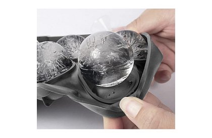 2 silikonowe formy na lód - kule i kostki XXL