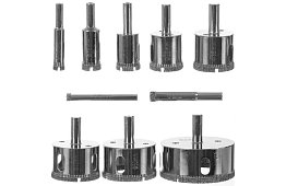 Wiertła diamentowe - zestaw 10 rozmiarów