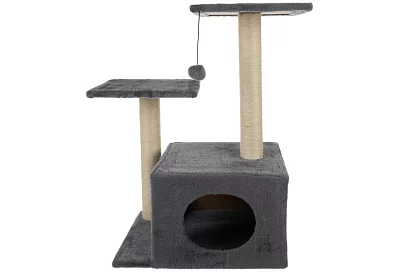 Szare drapaki dla kotów - 71 x 44 x 34 cm