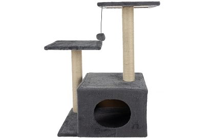 Szare drapaki dla kotów - 71 x 44 x 34 cm