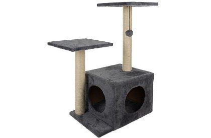 Szare drapaki dla kotów - 71 x 44 x 34 cm