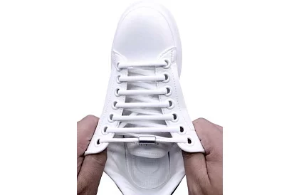 Elastyczne sznurówki do butów - bez wiązania - białe