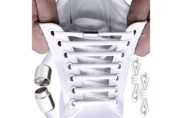 Elastyczne sznurówki do butów - bez wiązania - białe