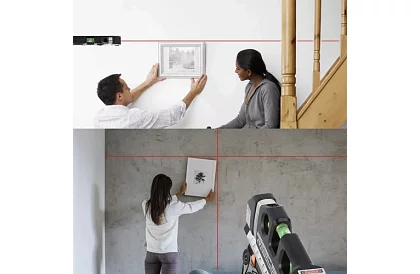 Laserowy poziomica z rozwijanym metrem – 250 cm