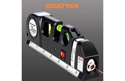 Laserowy poziomica z rozwijanym metrem – 250 cm