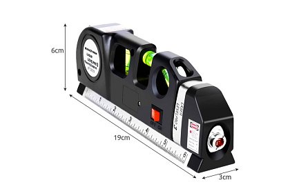 Laserowy poziomica z rozwijanym metrem – 250 cm