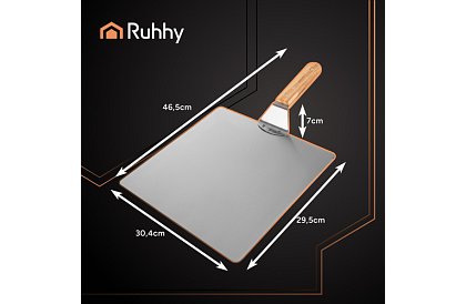 Stalowa łopata do pizzy z drewnianą rączką