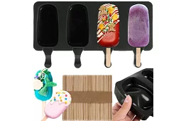 Silikonowa forma na lody + 50 patyczków