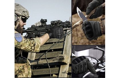 Rękawice taktyczne dotykowe - rozmiar XL - czarne