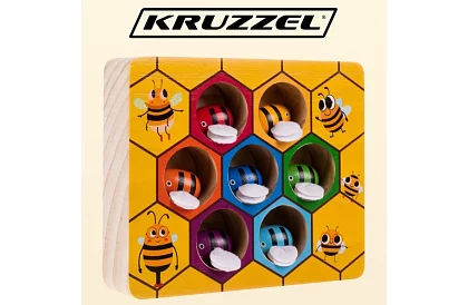 Złap pszczółkę – drewniana gra edukacyjna