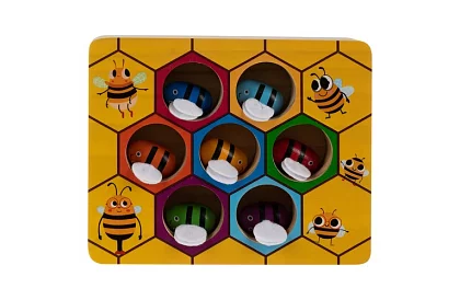 Złap pszczółkę – drewniana gra edukacyjna