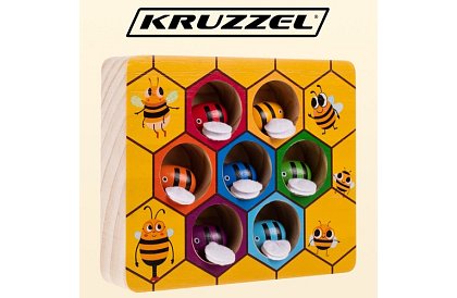 Złap pszczółkę – drewniana gra edukacyjna