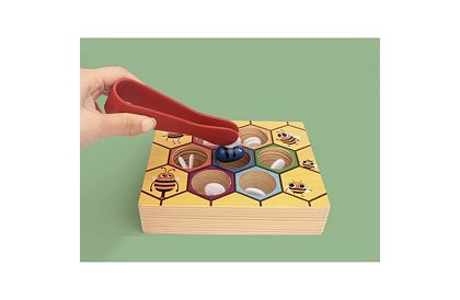 Złap pszczółkę – drewniana gra edukacyjna