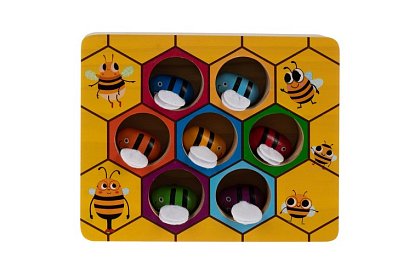 Złap pszczółkę – drewniana gra edukacyjna