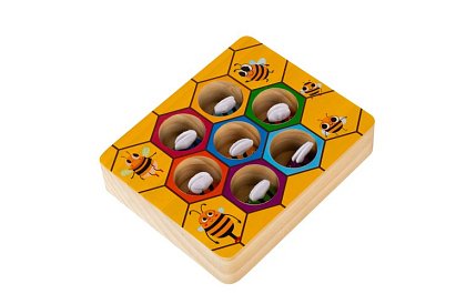 Złap pszczółkę – drewniana gra edukacyjna