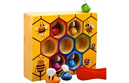 Złap pszczółkę – drewniana gra edukacyjna